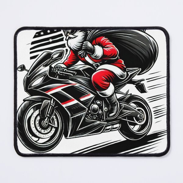 Item preview, Santa Riding a Fast Motorcycle Delivering Christmas Gifts designed and sold by lubushop1.