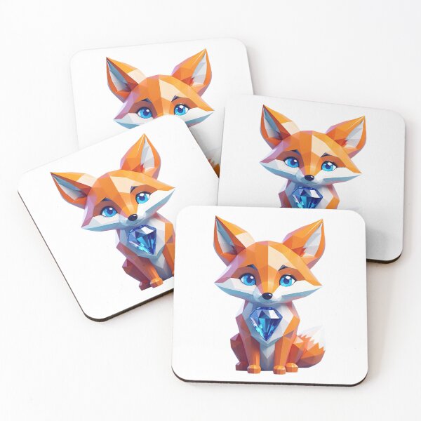 Item preview, Geometric Fox with Gemstone Heart designed and sold by KiEgon.