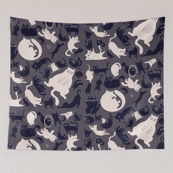 Aperçu de l'œuvre Chonky Cat Collage 2 - gris et crème créée et vendue par ProsetoPrint.