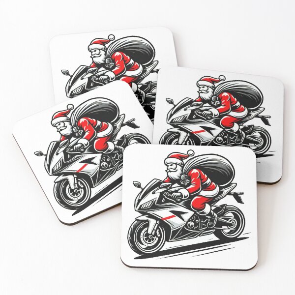 Item preview, Santa Claus Racing on a Motorcycle Cool Christmas Design designed and sold by lubushop1.