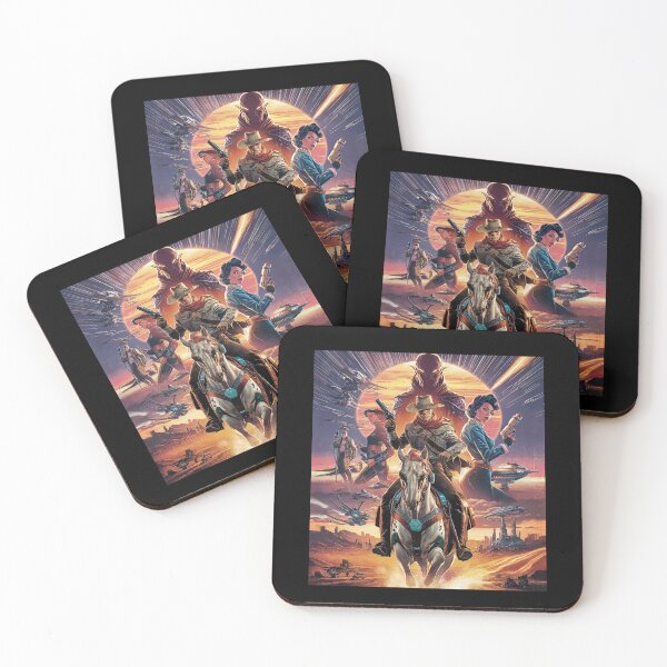 Item preview, Sci-Fi Western Adventure Art – Futuristic Cowboys in Alien Landscape designed and sold by love3617.