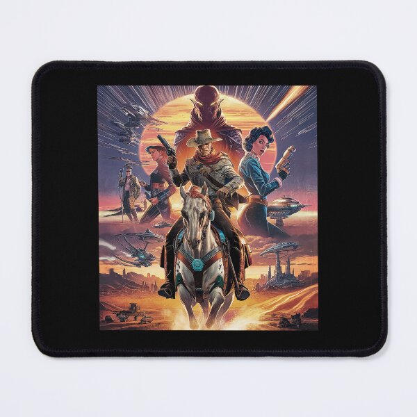 Item preview, Sci-Fi Western Adventure Art – Futuristic Cowboys in Alien Landscape designed and sold by love3617.