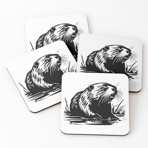 Item preview, Beaver Rodent Otter River Aquatic Mammal Dam Gnawer Wetland designed and sold by inkoutninja.