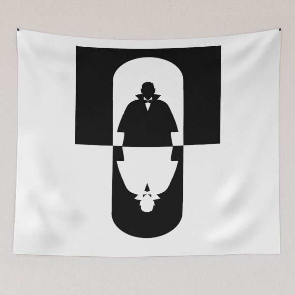 Item preview, Dracula Silhouette Mirrored Black & White designed and sold by trudolphi.