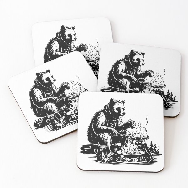 Item preview, Bear Chef Cook Campfire Black Grizzly Teddy Wild Hike designed and sold by inkoutninja.