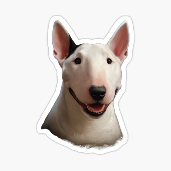 Item preview, Smiling White Bull Terrier Portrait designed and sold by Kenny8716.