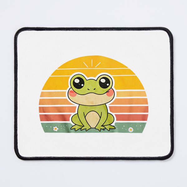 Item preview, Cute Kawaii Frog, Retro Sunset designed and sold by graphic-genie.