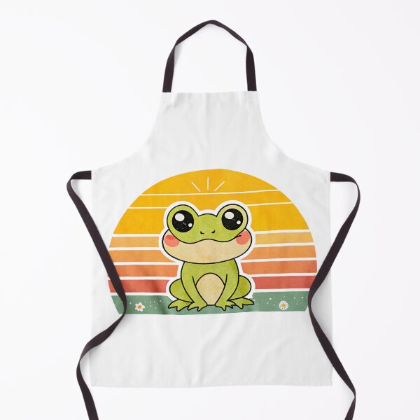 Item preview, Cute Kawaii Frog, Retro Sunset designed and sold by graphic-genie.