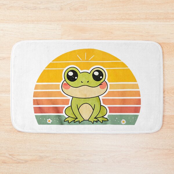 Item preview, Cute Kawaii Frog, Retro Sunset designed and sold by graphic-genie.