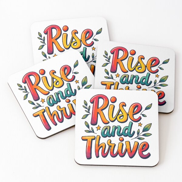 Item preview, Rise and Thrive Motivational Quote designed and sold by ThreeftlyPicks.