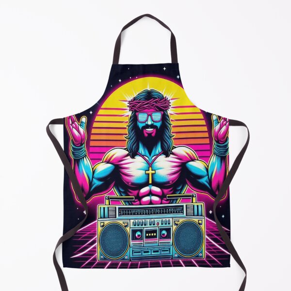 Item preview, Jesus With Big Muscles 80's music boom box designed and sold by tshirtart2024.