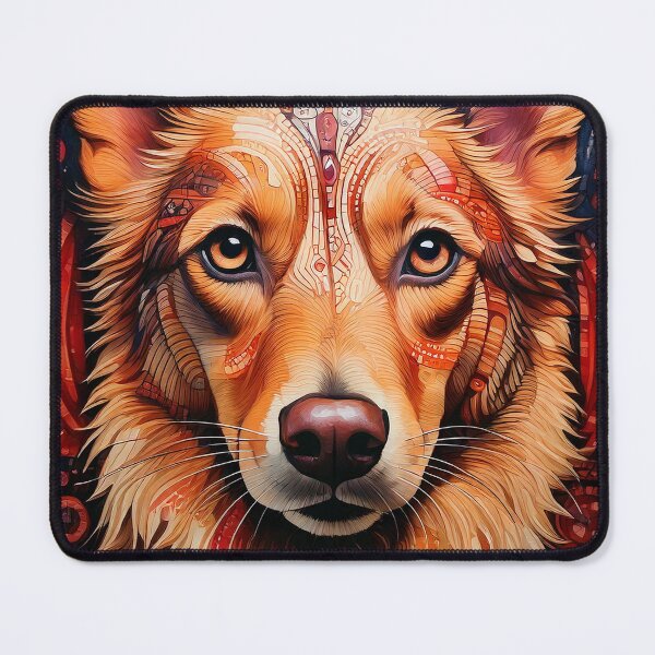 Item preview, Dog with mosaic in natural colors designed and sold by tribal-fiction.