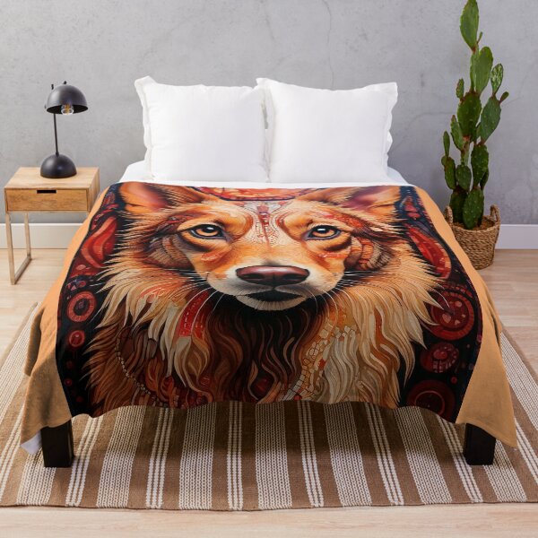 Item preview, Dog with mosaic in natural colors designed and sold by tribal-fiction.