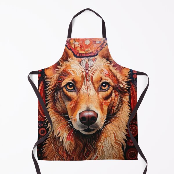 Item preview, Dog with mosaic in natural colors designed and sold by tribal-fiction.