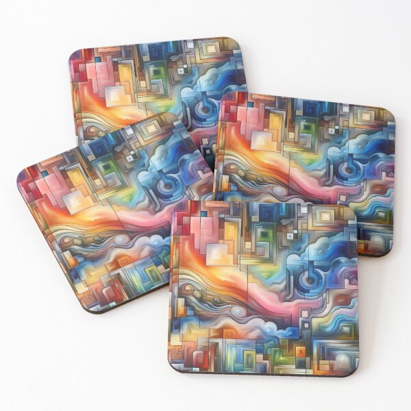 Item preview, Abstract Squares Multicolor designed and sold by kharatsuchita.