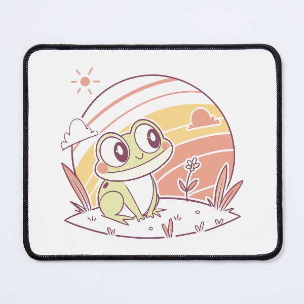 Item preview, Cute Kawaii Frog, Retro Sunset designed and sold by graphic-genie.