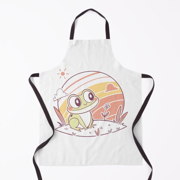 Item preview, Cute Kawaii Frog, Retro Sunset designed and sold by graphic-genie.