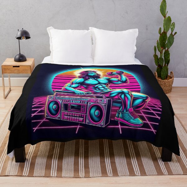 Item preview, Jesus, 80s, Muscles, 80's music, boom box, retro, retro Jesus, Christian, stars designed and sold by tshirtart2024.