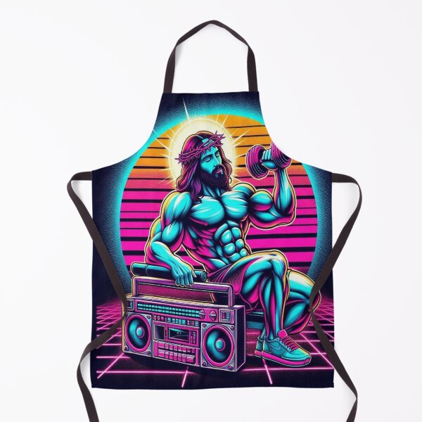 Item preview, Jesus, 80s, Muscles, 80's music, boom box, retro, retro Jesus, Christian, stars designed and sold by tshirtart2024.