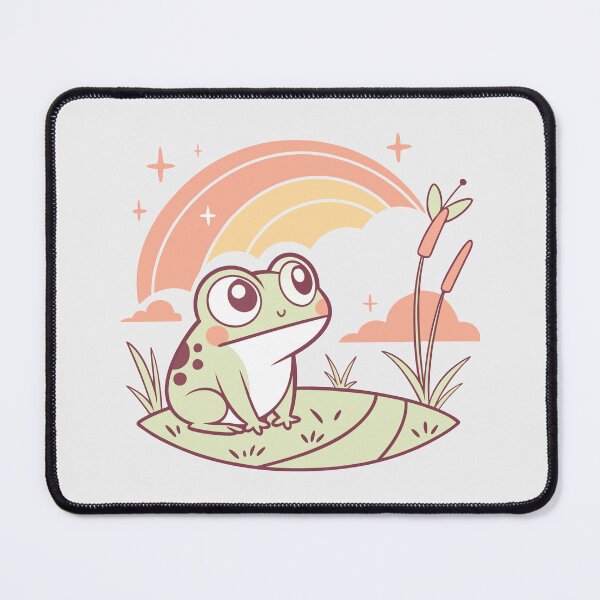 Item preview, Cute Kawaii Frog, Retro Sunset designed and sold by graphic-genie.