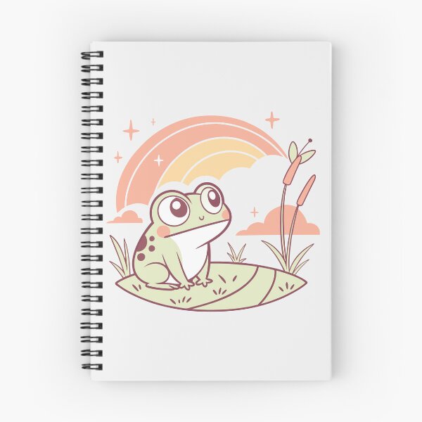 Item preview, Cute Kawaii Frog, Retro Sunset designed and sold by graphic-genie.