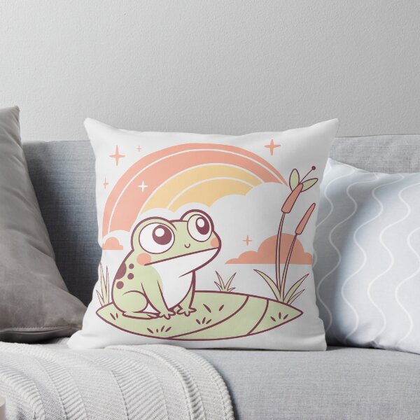 Item preview, Cute Kawaii Frog, Retro Sunset designed and sold by graphic-genie.