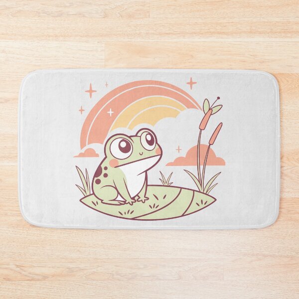 Item preview, Cute Kawaii Frog, Retro Sunset designed and sold by graphic-genie.