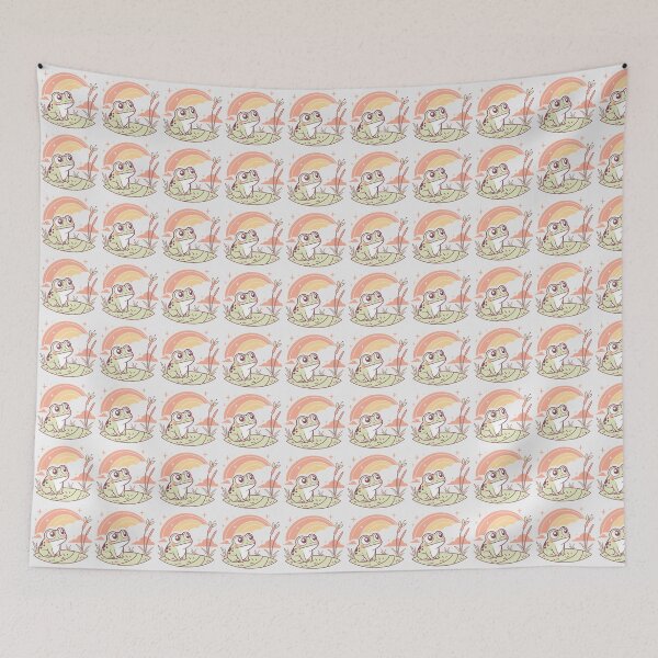 Item preview, Cute Kawaii Frog, Retro Sunset designed and sold by graphic-genie.