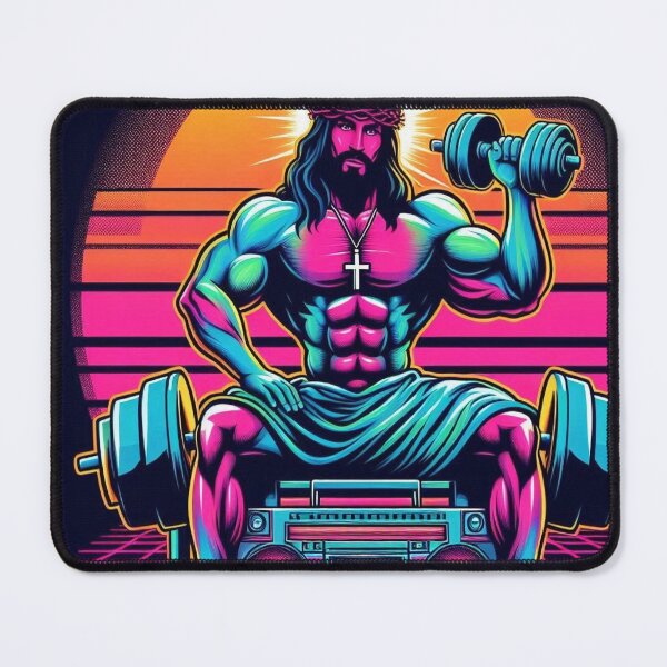 Item preview, Jesus, 80s, Muscles, 80's music, boom box, retro, retro Jesus, Christian, stars designed and sold by tshirtart2024.