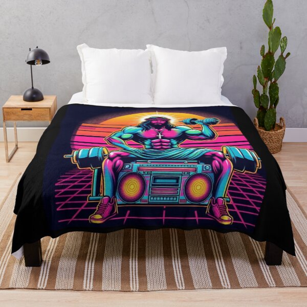 Item preview, Jesus, 80s, Muscles, 80's music, boom box, retro, retro Jesus, Christian, stars designed and sold by tshirtart2024.