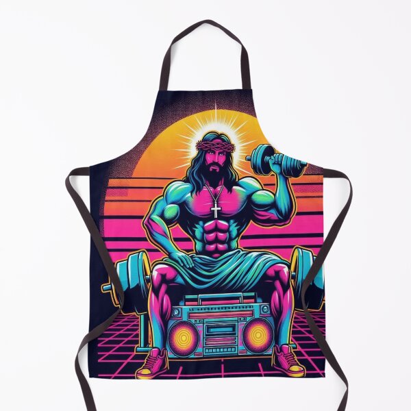 Item preview, Jesus, 80s, Muscles, 80's music, boom box, retro, retro Jesus, Christian, stars designed and sold by tshirtart2024.
