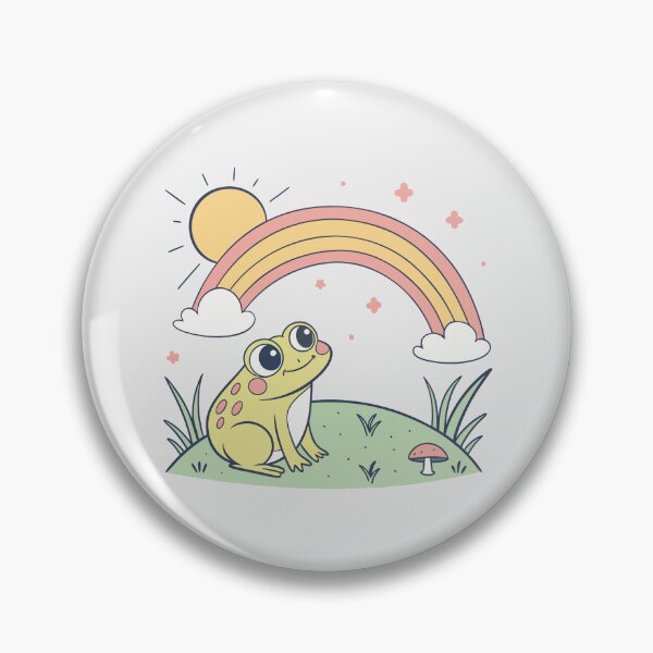 Item preview, Cute Kawaii Frog, Retro Sunset designed and sold by graphic-genie.