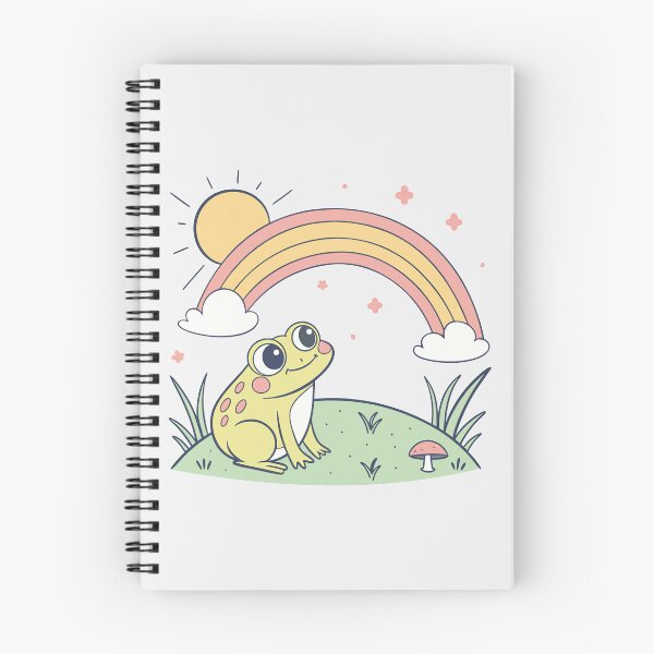 Item preview, Cute Kawaii Frog, Retro Sunset designed and sold by graphic-genie.