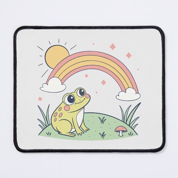 Item preview, Cute Kawaii Frog, Retro Sunset designed and sold by graphic-genie.