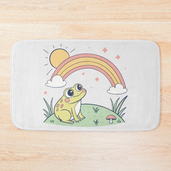 Item preview, Cute Kawaii Frog, Retro Sunset designed and sold by graphic-genie.