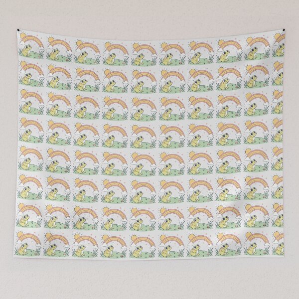 Item preview, Cute Kawaii Frog, Retro Sunset designed and sold by graphic-genie.