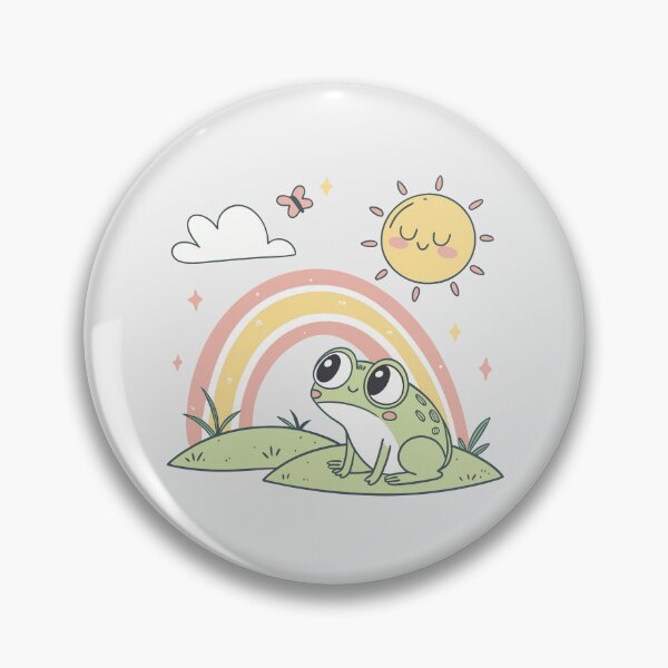 Item preview, Cute Kawaii Frog, Retro Sunset designed and sold by graphic-genie.