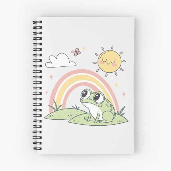 Item preview, Cute Kawaii Frog, Retro Sunset designed and sold by graphic-genie.