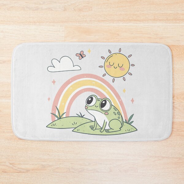 Item preview, Cute Kawaii Frog, Retro Sunset designed and sold by graphic-genie.