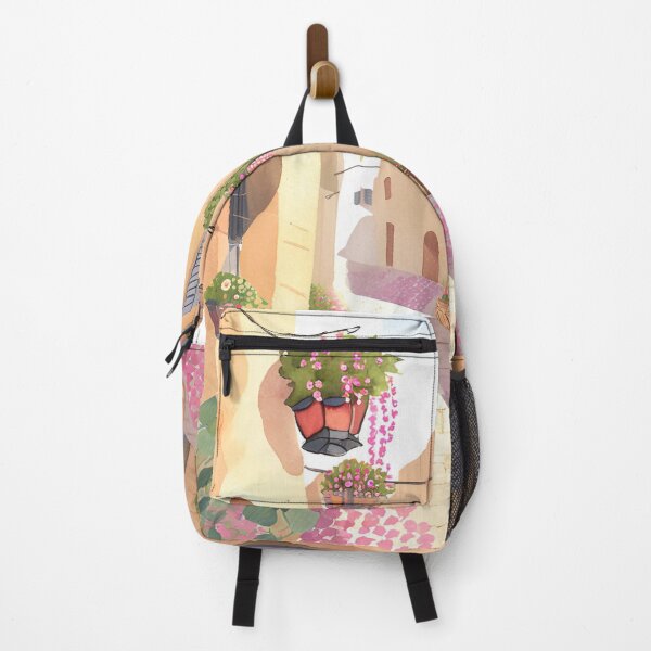 Item preview, Charming Mediterranean Street Watercolor Illustration designed and sold by Sanskrati.