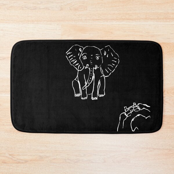 Item preview, Wandering Cat looking at an elephant through binoculars (white on black vertion) designed and sold by Dina Akselrod.