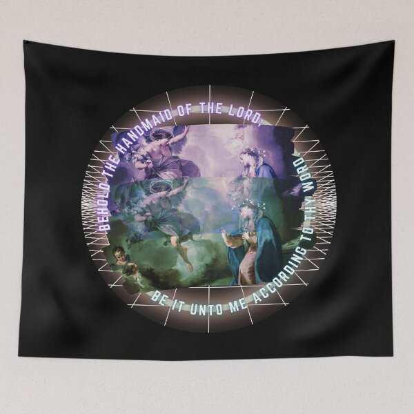 Item preview, Vaporwave Pittoni's Annunciation Luke 1:38 designed and sold by UB--Designs.