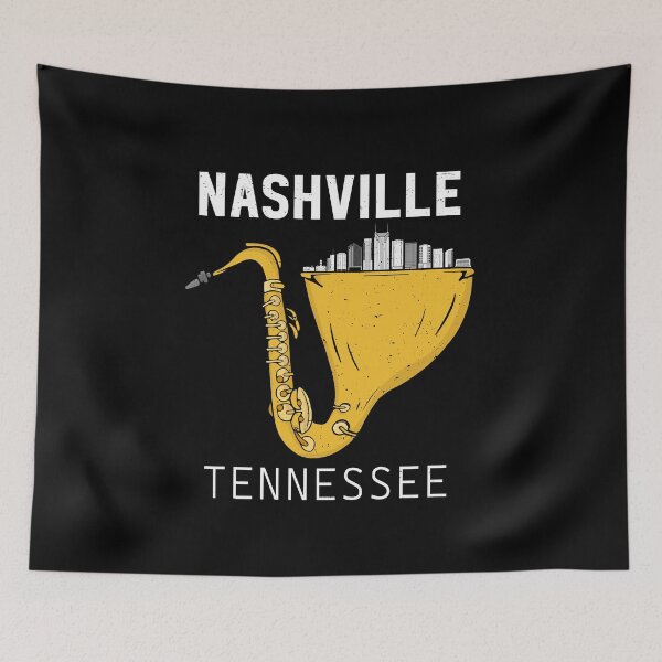 Item preview, Nashville Tennessee Souvenir Saxophone Jazz Music City designed and sold by DSWShirts.