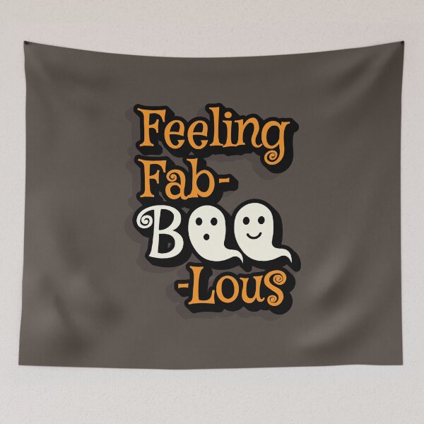 Item preview, 'Feeling Fab-BOO-Lous' Cute Halloween Ghost Typography designed and sold by trepiu.
