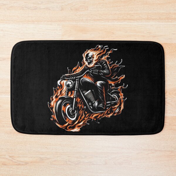 Item preview, Demon with Skull on Fire Riding a Motocycle designed and sold by GeneralDaily.