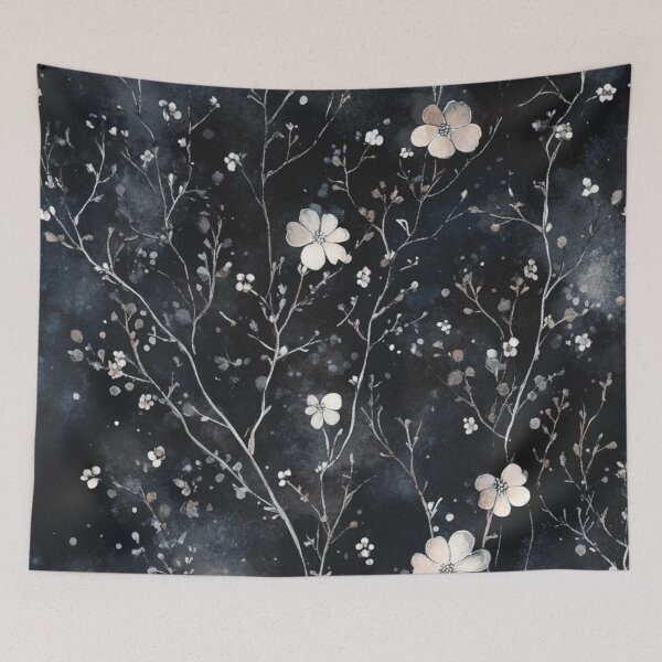 Aperçu de l'œuvre Aquarelle florale de minuit créée et vendue par GrinGalore.