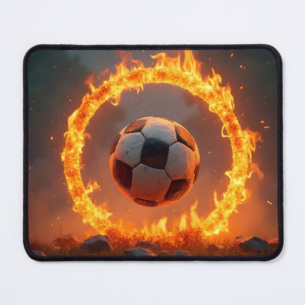 Item preview, Soccer ball surrounded by a circle of flames designed and sold by Marcu Ioachim.