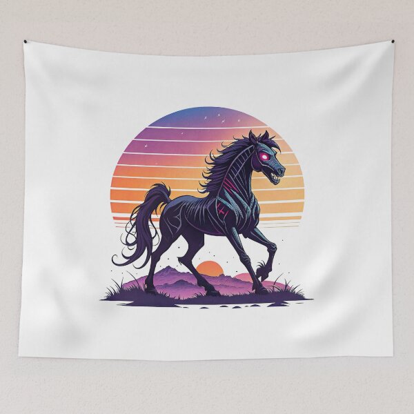 Item preview, Venom Horse Art, Retro Sunset designed and sold by graphic-genie.