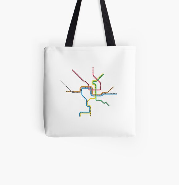 Washington DC Metro Map All Over Print Tote Bag