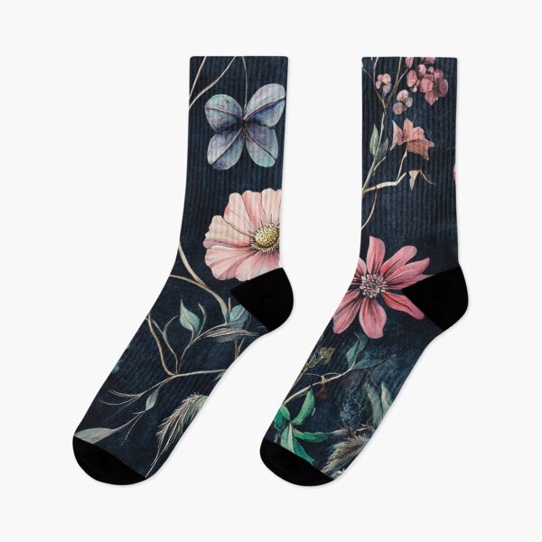 Item preview, Dark Vintage Watercolor Midnight Flowers designed and sold by GrinGalore.